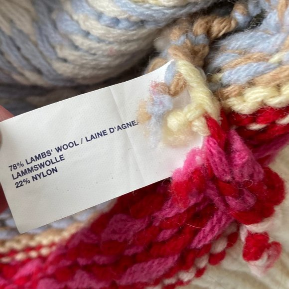 New! NWOT Gap lambs wool knit sweater, fairisle pattern zip up hoodie (12 / XL) - Picture 4 of 5